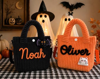 Personalized Kids Halloween Bag, Trick or Treat, Trunk or Treat, Boo Basket, Halloween Candy Bag, Halloween Gift Kids, Halloween Party Gift