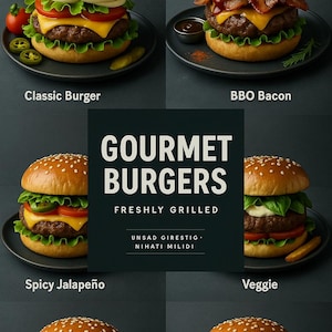 バーガー ストック メディア セット – ブランディング、Web デザイン、食品ビジネス向けの高解像度の食品写真 |無料のレシピカードとビジネスガイド | PLR MRR