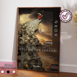 Korn Poster | Follow The Leader Poster | Album Poster Prints | Wall Decor Posters | Album Cover Gift | Metal Music Poster