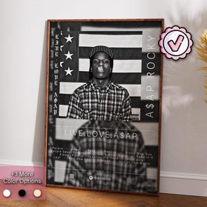 ASAP Rocky Poster | Live.Love.Asap Poster | Album Poster Prints | Wall Decor Posters | Album Cover Gift | Rap Music Poster