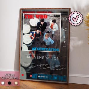 Poster degli Who / Poster della mia generazione / Stampe di poster dell&#39;album / Poster decorativi da parete / Regalo per la copertina dell&#39;album / Poster di musica rock