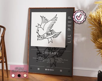 Lil Peep Poster | Crybaby Poster | Album Poster Prints | Wall Decor Posters | Album Cover Gift | Rap Music Poster