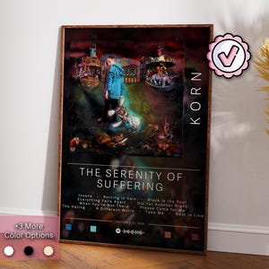 Póster de Korn / Póster de La serenidad del sufrimiento / Impresiones de pósteres de álbumes / Pósteres de decoración de pared / Regalo de portada de álbum / Póster de música metal