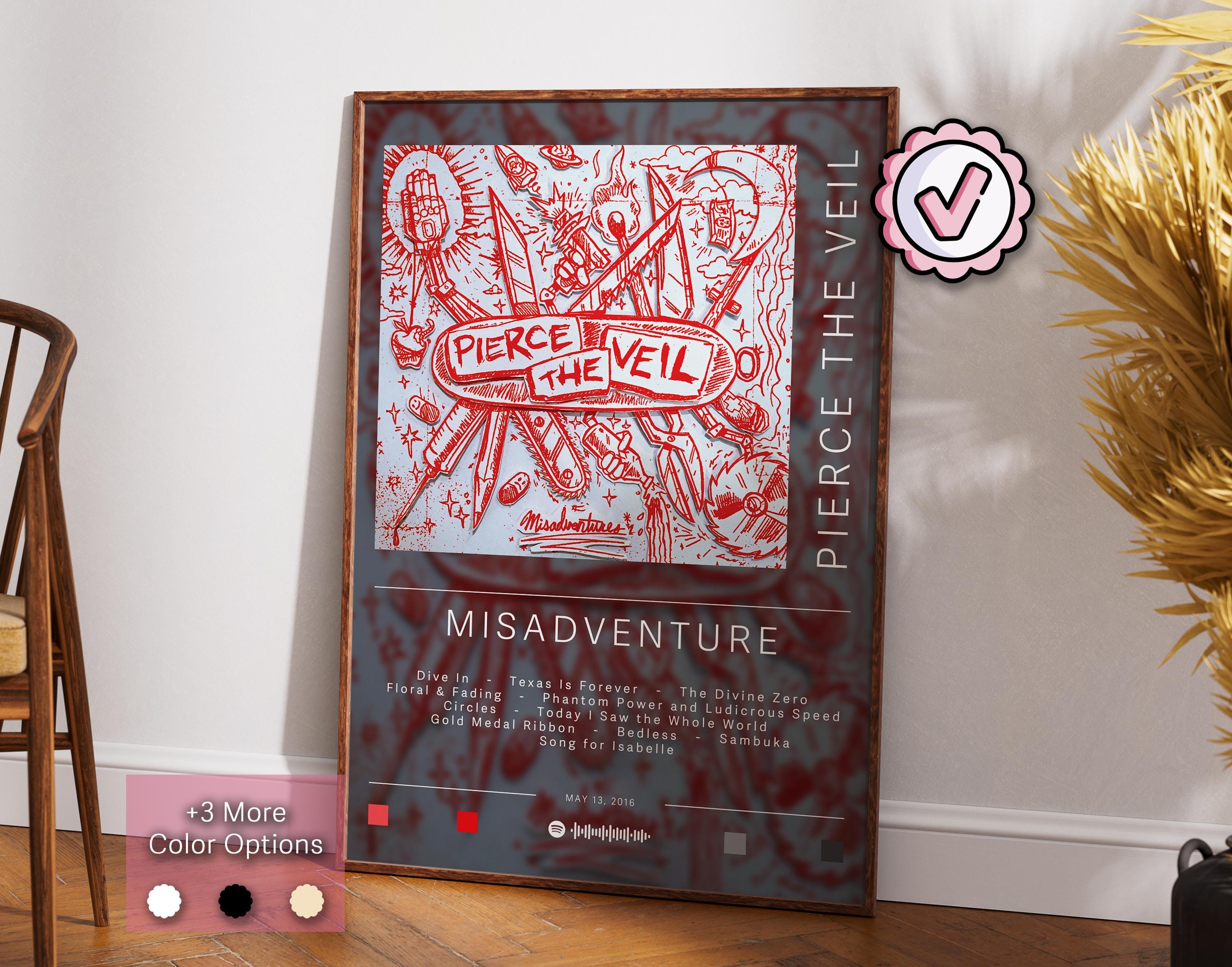 ピアス・ザ・ヴェールのポスター | ミスアドベンチャーのポスター | アルバムポスタープリント | 壁飾りポスター | アルバムカバーギフト |  ロックミュージックポスター - Etsy 日本, image size:3000x2354