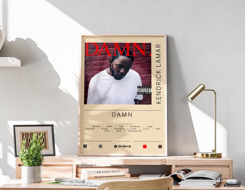 Kendrick Lamar Poster | Damn Poster | Album Poster Prints | Wall Decor ...