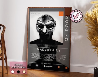 MF DOOM Poster | Madvillainy Poster | Album Poster Prints | Wall Decor Posters | Album Cover Gift | Rap Music Poster