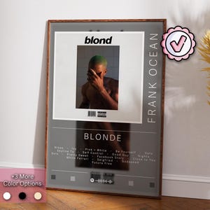 Póster de Frank Ocean / Póster de Blonde / Impresiones de pósteres de álbumes / Pósteres de decoración de pared / Regalo de portada de álbum / Póster de música R&B