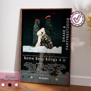 Drake&Party Next Door Poster | Some Sexy Songs 4 U Poster | Album Poster Prints | Wall Decor Posters | Album Cover Gift | Rap Music Poster