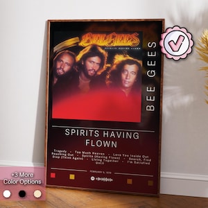 Póster de los Bee Gees / Póster de Spirits Have Flown / Impresiones de pósteres de álbumes / Pósteres de decoración de pared / Regalo de portada de álbum / Póster de música rock