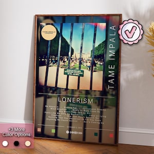 Tame Impala Poster | Lonerism Poster | Album Poster Prints | Wall Decor Posters | Album Cover Gift | Rock Music Poster