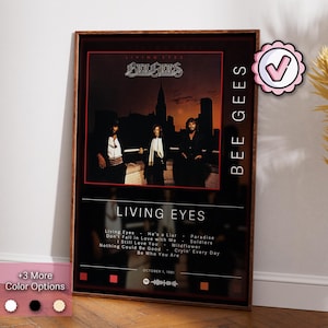 Póster de los Bee Gees / Póster de Living Eyes / Impresiones de pósteres de álbumes / Pósteres de decoración de pared / Regalo de portada de álbum / Póster de música rock