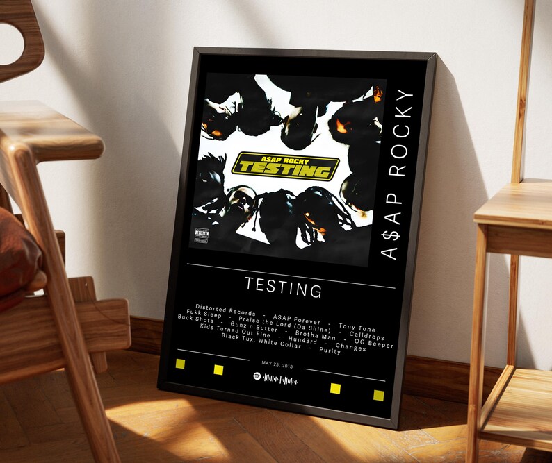 ASAP Rocky Poster | Testing Poster | Album Poster Prints | Wall Decor ...