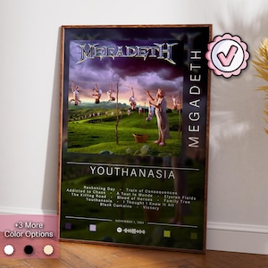 Megadeth Poster | Youthanasia Poster | Album Poster Prints | Wall Decor Posters | Album Cover Gift | Metal Music Poster