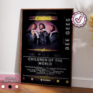Póster de los Bee Gees / Póster de Children of the World / Impresiones de pósteres de álbumes / Pósteres de decoración de pared / Regalo de portada de álbum / Póster de música rock