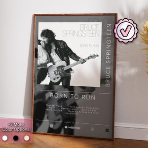 Bruce Springteen Poster | Born To Run Poster | Album Poster Prints | Wall Decor Posters | Album Cover Gift | Rock Music Poster