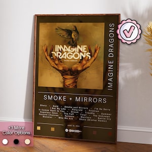 Imagine Dragons Poster | Smoke + Mirrors Poster | Album Poster Prints | Wall Decor Posters | Album Cover Gift | Rock Music Poster