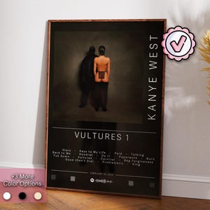 Kanye West Poster | Vultures 1 Poster | Album Poster Prints | Wall Decor Posters | Album Cover Gift | Metal Music Poster