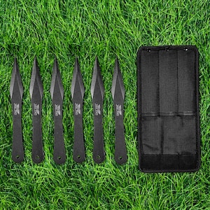 Throwing Spikes, 9.4" Stainless Steel No Spin Throwing Set with Nylon Belt Sheath