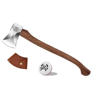 Wood Splitting Axe, 28&quot; with 5.4lb Head and Leather Sheath,Professional for Tree Felling and Timbersports Chopping  THRWCLUB