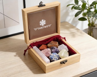 Cristales y piedras curativas de los 7 chakras con placa de carga de selenita y folleto guía para principiantes, colección, meditación y yoga.