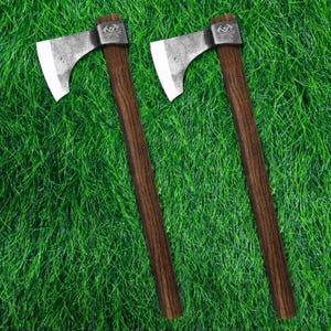 18.9" Throwing Axe, Tomahawk with 1065 High Carbon Steel and Beech Wooden , Well Balanced for Competition and Recreation 2Pack Thrwclub