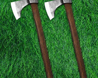 Hacha de lanzamiento de 48 cm (18,9"), tipo tomahawk, con acero al carbono 1065 y mango de madera de haya. Bien equilibrada para competición y recreación. Paquete de 2 unidades. Thrwclub