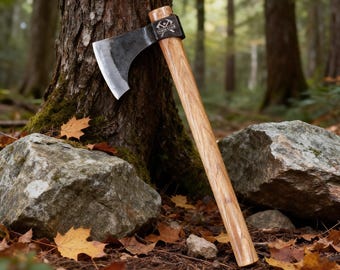 Hacha arrojadiza de 16,5" y hachas con mango de acero al carbono 1065 y madera de nogal, para juegos de lanzamiento, patio y club de tiro.