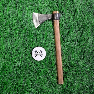 Handgeschmiedete Wurtaxt aus 1065 Kohlenstoffstahl: 42 cm Bartklinge, Griff aus Hickory