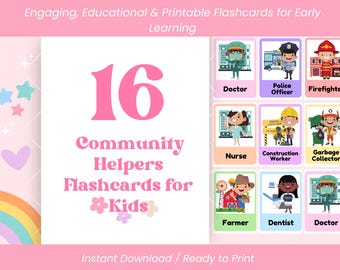 Do druku 16 kart edukacyjnych „Pomocnik społeczny” dla dzieci – Karty edukacyjne „Zawody i zawody” dla przedszkolaków, Montessori Homeschool PDF do pobrania