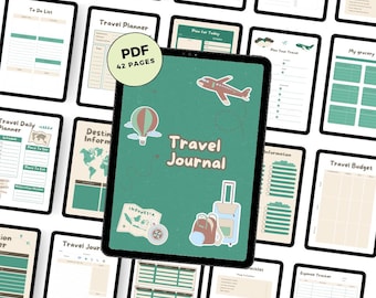 Najlepszy planer podróży do druku, plan podróży, lista rzeczy do spakowania, śledzenie wydatków, dziennik urlopowy w formacie PDF