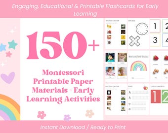 Zestaw materiałów edukacyjnych Montessori do druku – ponad 170 stron arkuszy PDF dla przedszkolaków i uczniów w wieku przedszkolnym, zajęcia edukacyjne dla dzieci