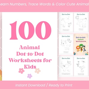 Dot-to-Dot Animal Worksheets for Kids | 100+ Printable Connect the Dots Activities | Fun Learning & Fine Motor Skills