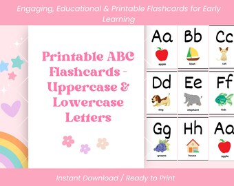 Karty do nauki alfabetu do druku od A do Z dla dzieci – karty do nauki alfabetu dla maluchów i przedszkolaków, Montessori Homeschool PDF do pobrania