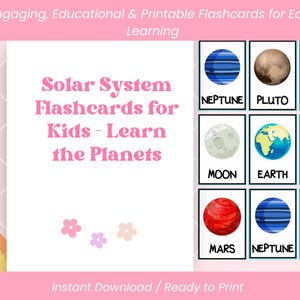 Solar System Flashcards for Kids | Printable Planets & Space Cards | Educational Science Resource | Home school and Classroom Learning