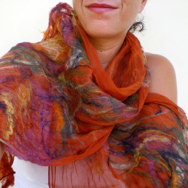 nuno felted scarf -imagine me & you-