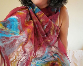 nuno felted scarf -Nostalgia-