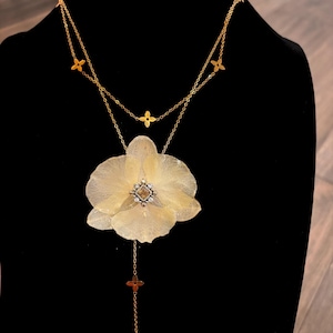 real orchid flower necklace