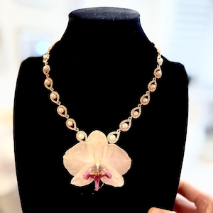 real orchid flower necklace