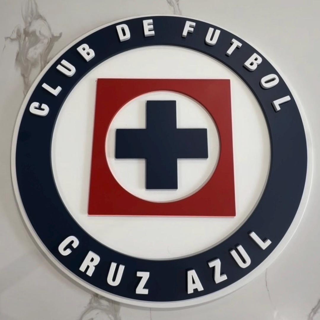 Cruz Azul Handcrafted 3D Wood Sign - Etsy