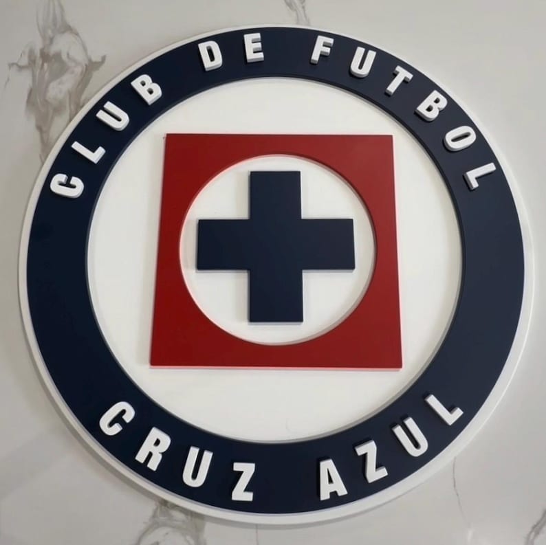 Cruz Azul Handcrafted 3D Wood Sign - Etsy