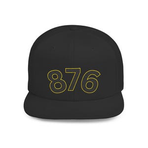 876 Snapback Hat. Jamaica Area Code. Caribbean Streetwear Flat Bill Hat
