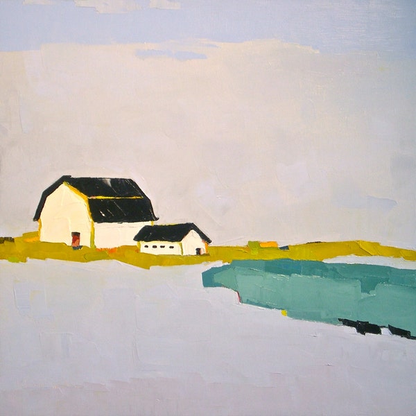 Landscape Painting- Promise of Living - 24x24 Original Oil Painting- Barn, Farm, Scenic