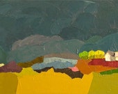 Night Clouds - Landscape Painting, Large, 10x30- Oil Painting, Clouds, Night Painting
