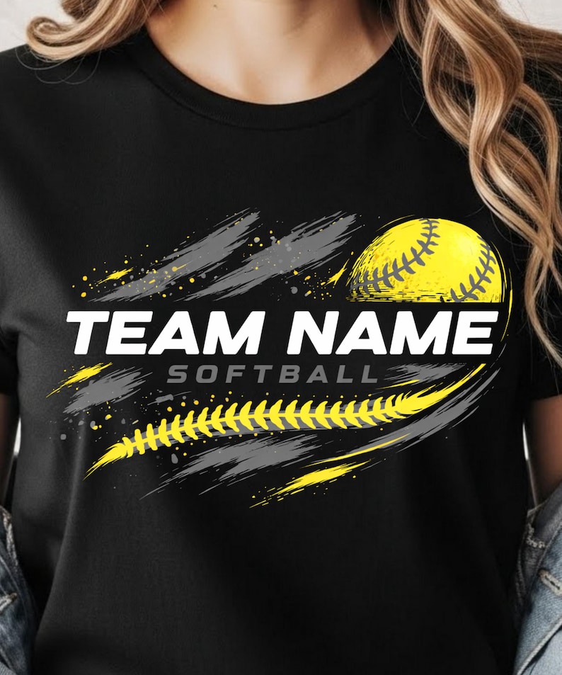 Softball SVG. Softball Team PNG. Softball Player Template. Softball Digital File. Your Team Name. image 3