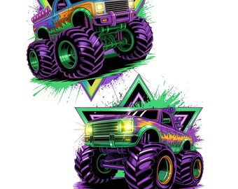 Monster Truck Geburtstags-Shirt (PNG) | Personalisiertes Monster Truck Geburtstags-Shirt zum Alter des Kindes | 5. Geburtstag (PNG) | Grave Digger Monster Truck