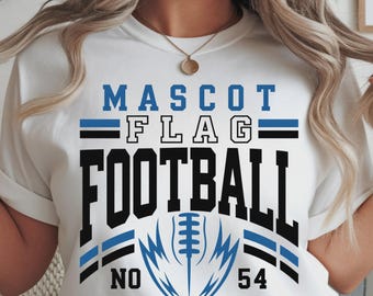 Flag Football Team SVG Png Bundle, Retro Football Design, Cricut Silhouette Cut File, Team Name, Player Number, Shirt Template