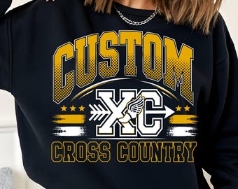 Cross Country Team Template PNG, XC CC Design, Distressed Sports Graphic, Digital Download