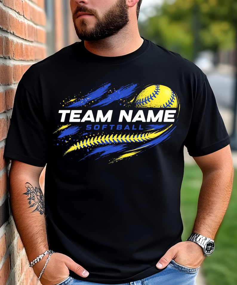 Softball SVG. Softball Team PNG. Softball Player Template. Softball Digital File. Your Team Name. image 5