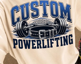 Personalized Mascot Powerlifting PNG: Custom Team Design (Digital Download)