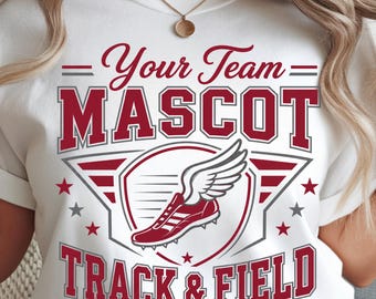 Personalized Mascot Track & Field PNG. Track Team Png. Track and Field Png. School Track Digital Design. Customize. Cut. Print.
